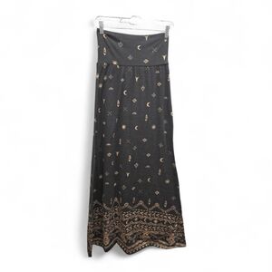 Mossimo Supply Co. Boho Celestial Tribal Maxi Skirt XS Elastic Waist Festival